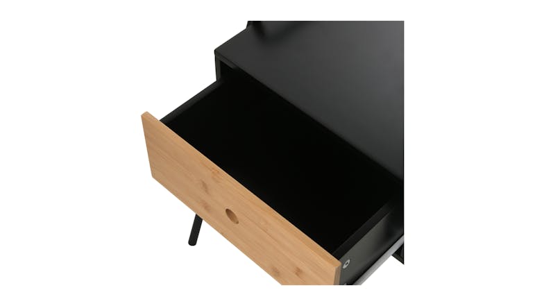 Sherwood Oliver Modern Bedside Table - Black/Natural