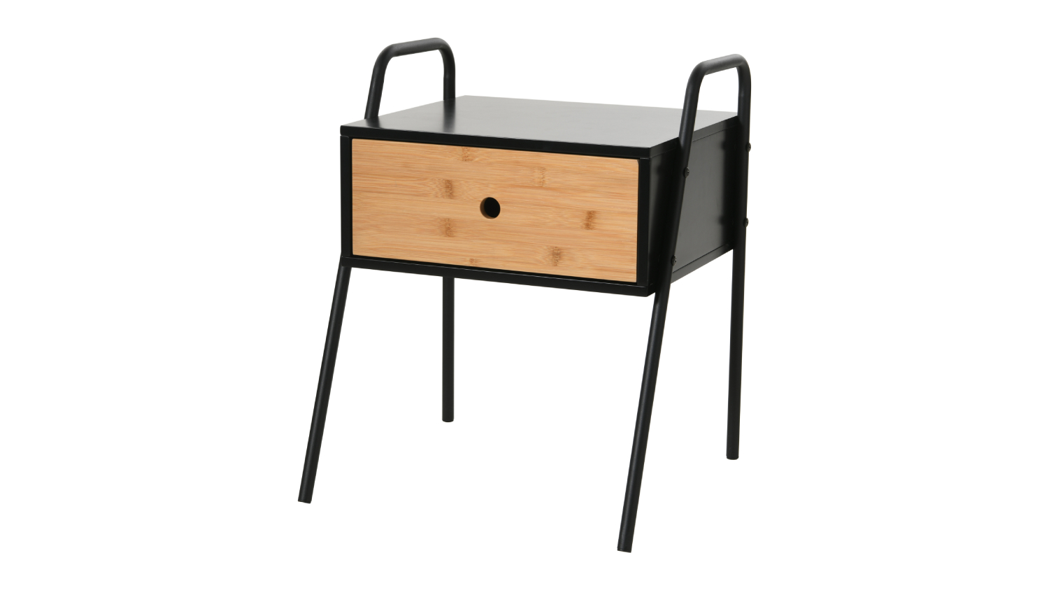 Sherwood Oliver Modern Bedside Table - Black/Natural