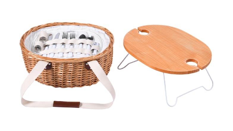 Vibes McLaren Vale 2 Person Oval Wicker Basket - Cream