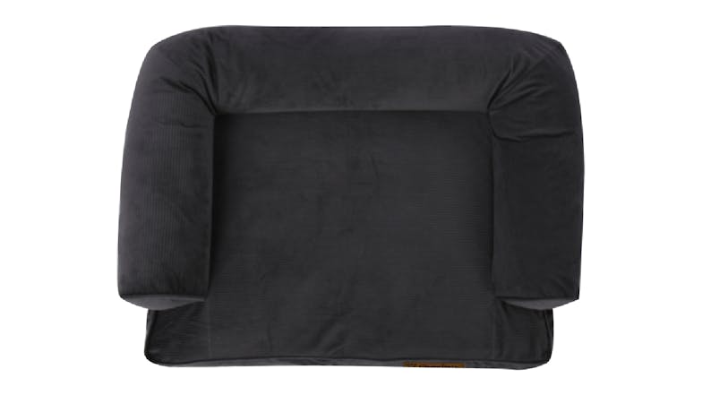 Charlie's Plush Corduroy Dog Bed with Bolsters Large - Charcoal