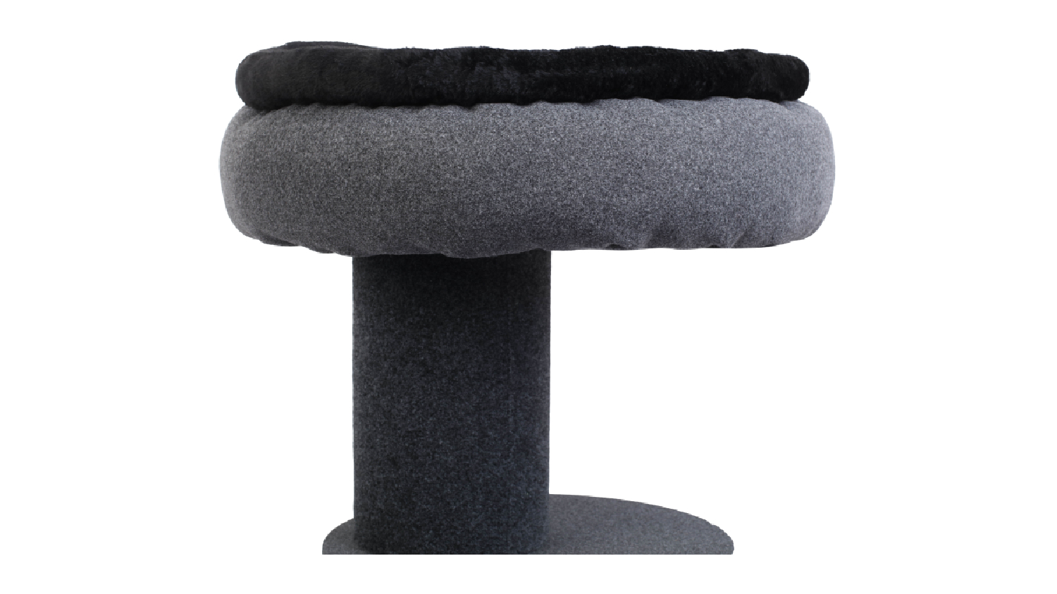 Charlie's Felt Scratching Post with Bed, Rope Scratcher - Grey