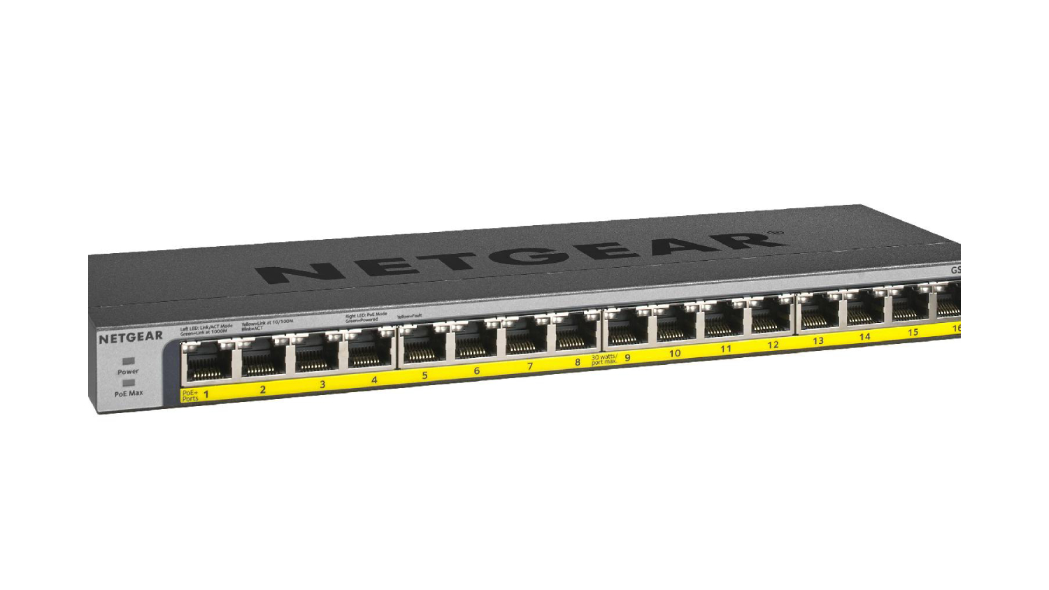 Netgear GS116PP 16-Port Gigabit Ethernet Switchboard 183W w/ FlexPoE