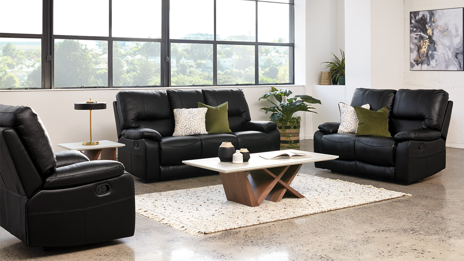 Small leather best sale lounge suites