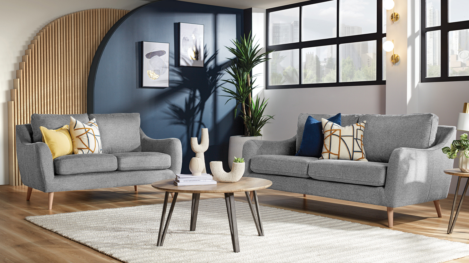 Bailey 2 Piece Fabric Lounge Suite