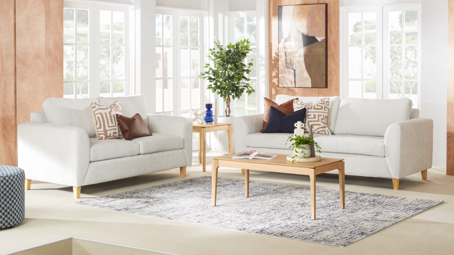 Nusa 2 Piece Fabric Lounge Suite