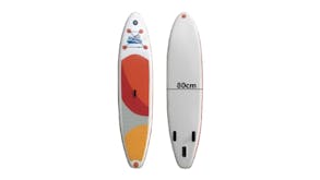 TSB Living Inflatable Stand Up Paddleboard 11' with Paddle, Repair Kit - Red/Grey/White