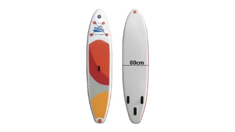 TSB Living Inflatable Stand Up Paddleboard 11' with Paddle, Repair Kit - Red/Grey/White