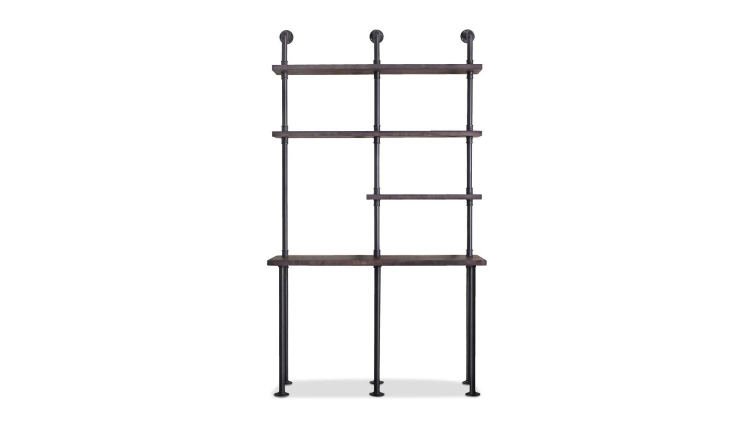 TSB Living Industrial Pipe Desk & Shelf Set