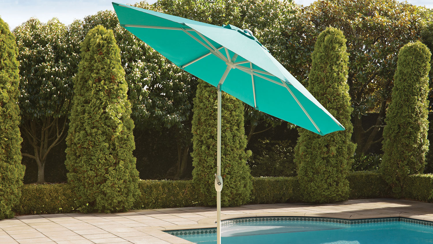 Florida 2.7m Outdoor Umbrella Teal Harvey Norman New Zealand
