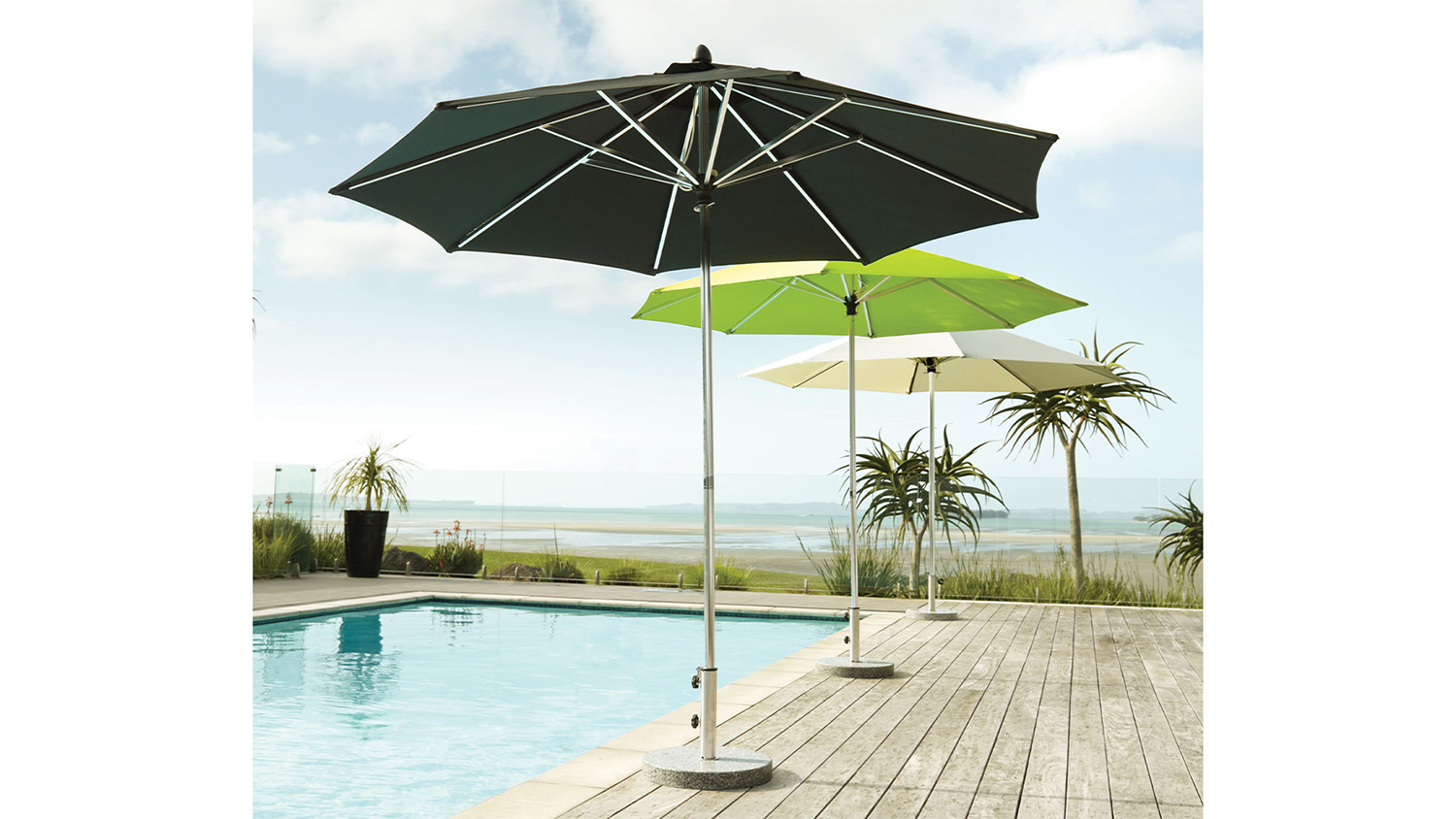 Triton 2.7m Outdoor Umbrella Black Harvey Norman New Zealand