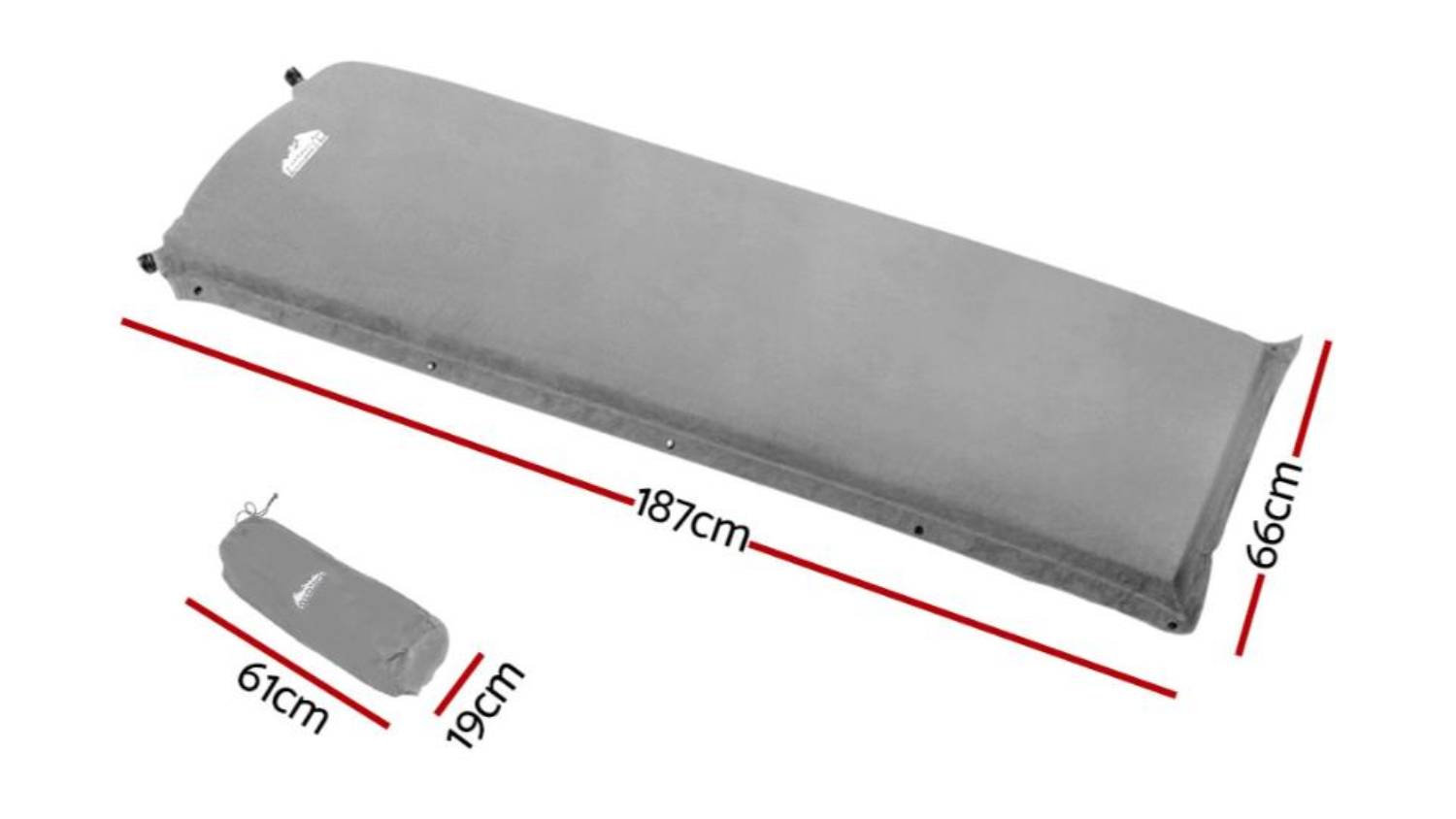 Weisshorn SelfInflating Camping Mattress Single Grey Harvey Norman