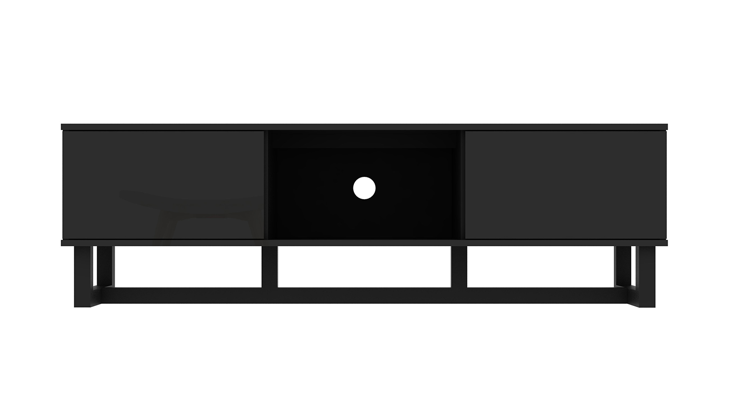 AVS 1.5m Entertainment Centre Cabinet - Black Gloss Wood/Black Leg (Raze Modular/RZ1500BB)