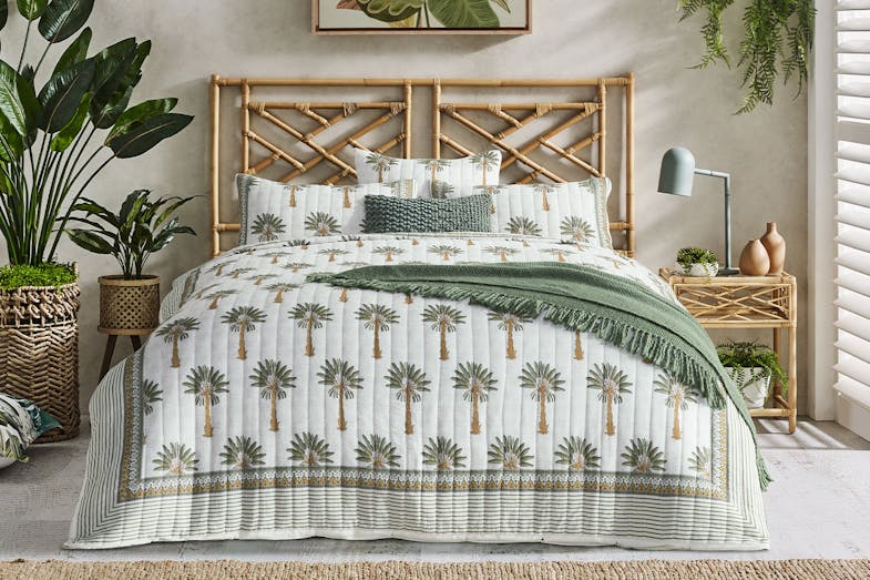 Palms Olive Duvet Cover