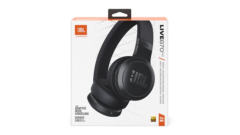 JBL Live 670NC Adaptive Noise Cancelling Wireless On-Ear Headphones - Black