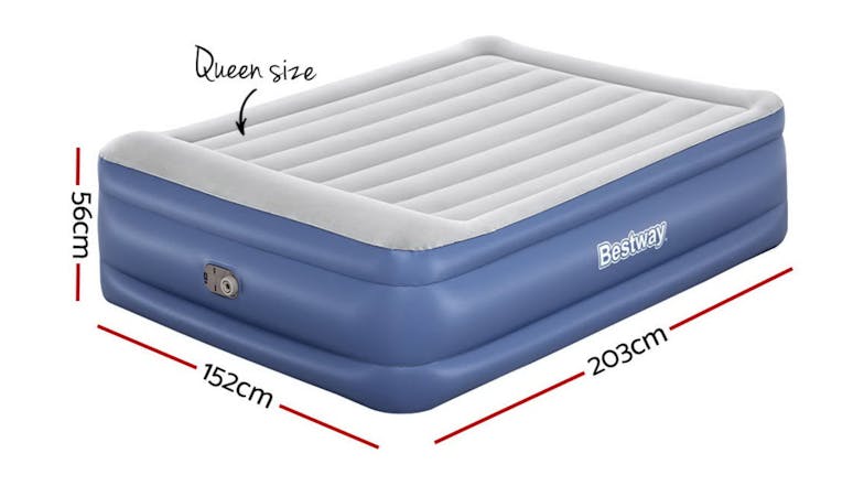 Bestway Tritech Air Mattress with Built-In Pump Queen 56cm