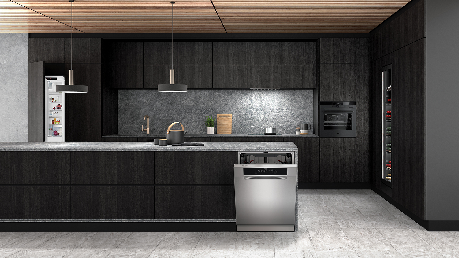 AEG 14 Place Setting Built-Under Dishwasher - Stainless Steel (FFE93800PM)