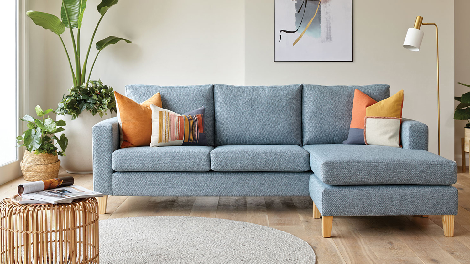 Harper 3.5 Seater Fabric Sofa with Chaise