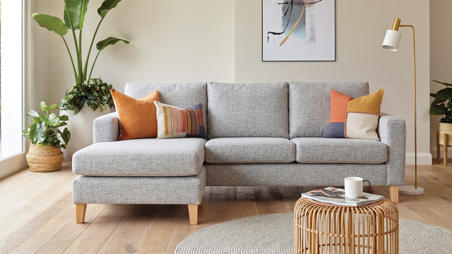 Harper 3.5 Seater Fabric Sofa with Chaise