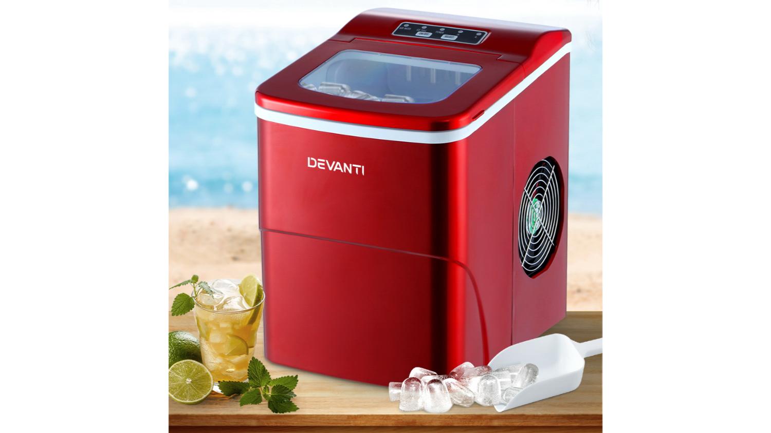 Devanti Benchtop Ice Cube Maker 2L Red Harvey Norman New Zealand