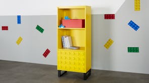 Otto 1 Cupboard 2 Shelf Bookcase - Yellow