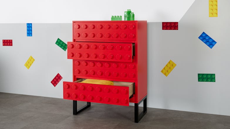 Otto 4 Drawer Tallboy - Red