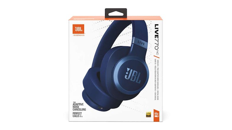 JBL Live 770NC Adaptive Noise Cancelling Wireless Over-Ear Headphones - Blue