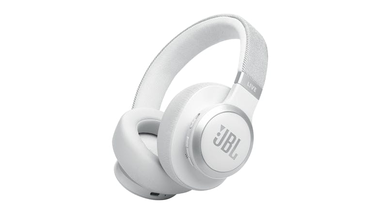 JBL Live 770NC Adaptive Noise Cancelling Wireless Over-Ear Headphones - White