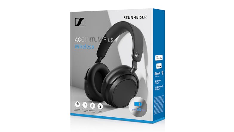 Sennheiser ACCENTUM Plus Hybrid Adaptive Noise Cancelling Wireless Over-Ear Headphones - Black