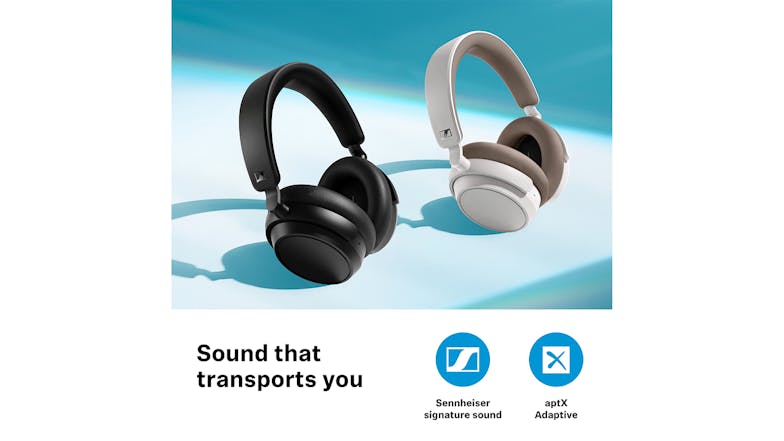 Sennheiser ACCENTUM Plus Hybrid Adaptive Noise Cancelling Wireless Over-Ear Headphones - White