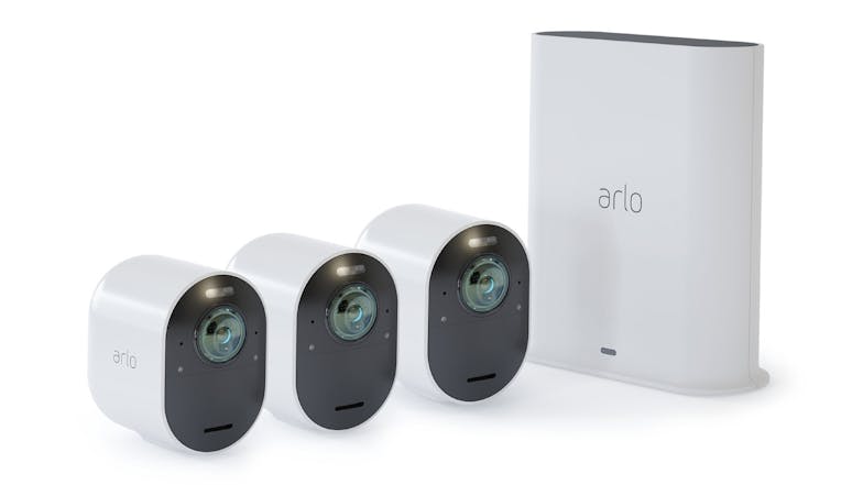 Arlo Ultra 2 4K Outdoor Wire-Free Security Camera with Spotlight & SmartHub - 3 Pack