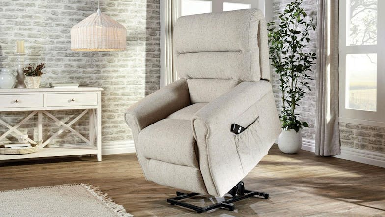 Bristol Marshmallow Fabric Lift Chair by Apricot Furnishings