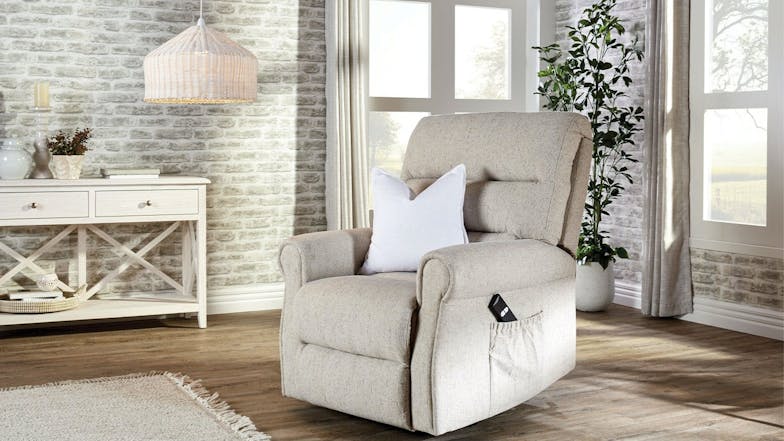 Bristol Marshmallow Fabric Lift Chair by Apricot Furnishings