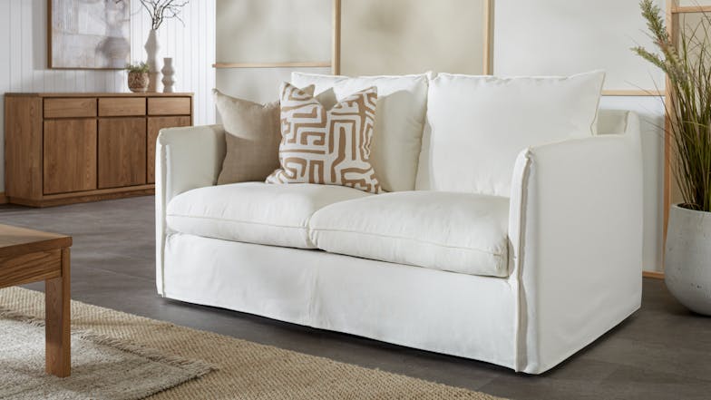 Coast 2 Seater White Slip Cover Fabric Sofa