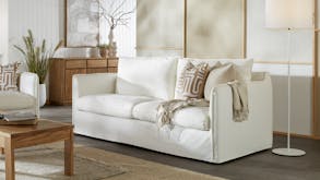 Coast 3 Seater White Slip Cover Fabric Sofa