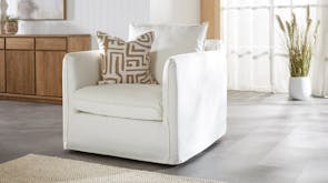 Coast 1 Seater White Slip Cover Fabric Chair