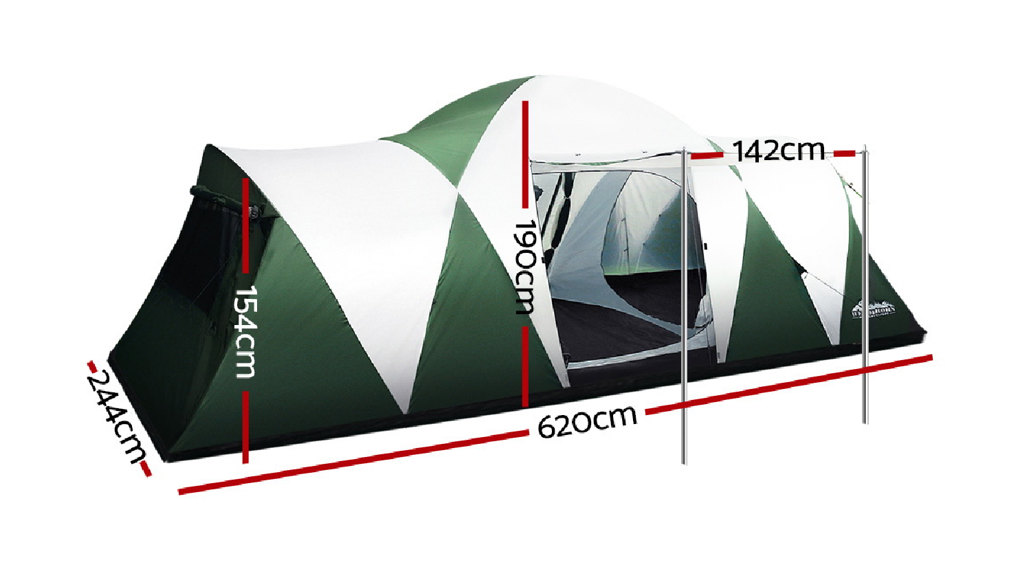 Weisshorn 12 Person Dome Tent - Green