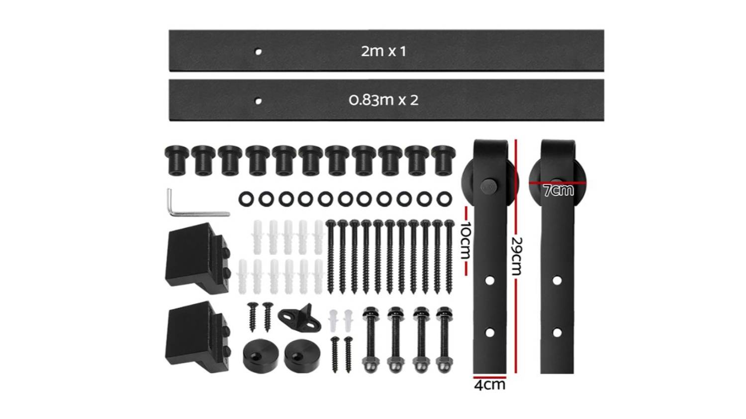 Cefito Barn Door Rail Tracks Kitset 3.66m