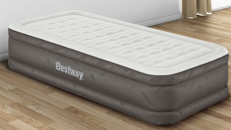 Bestway Fortech Air Mattress with Built-In Pump Twin Single 46cm - Brown