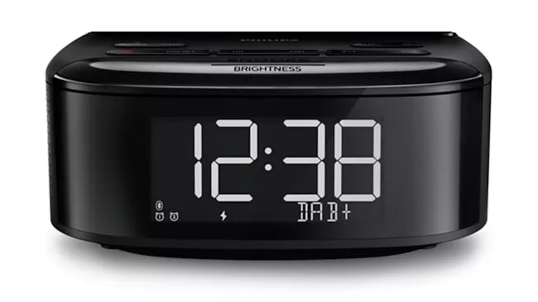 Philips TAR7705/98 Digital/FM Alarm Clock Radio with QI Charging - Black