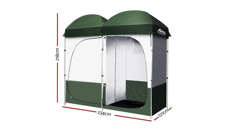 Weisshorn Double Camping Shower Toilet Tent - Green
