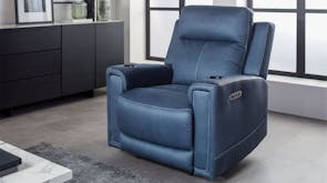 Wolgan Fabric Powered Recliner Armchair - Blue