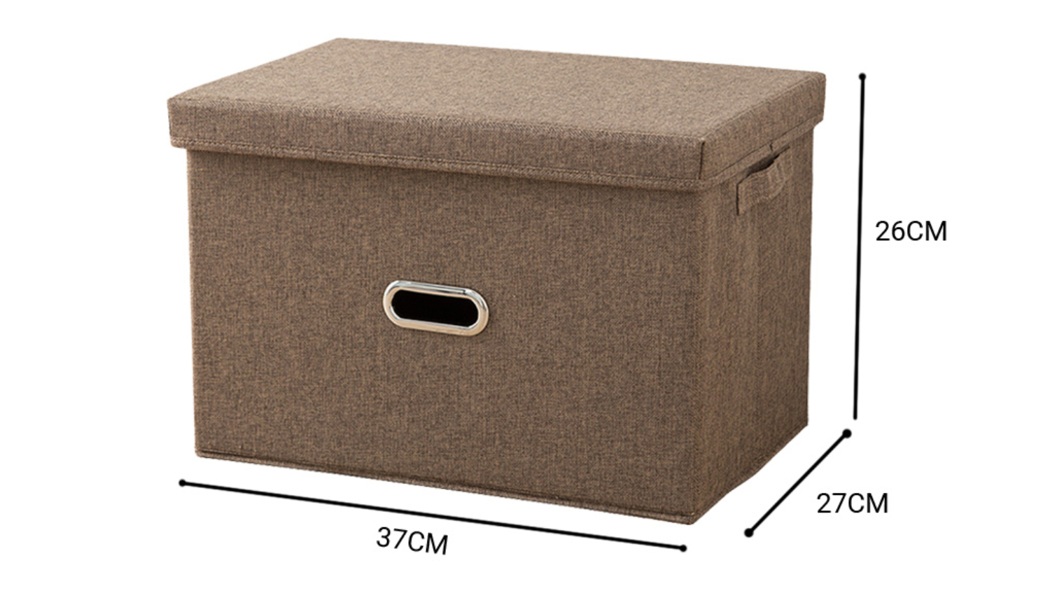 SOGA Medium Folding Canvas Storage Box - Coffee