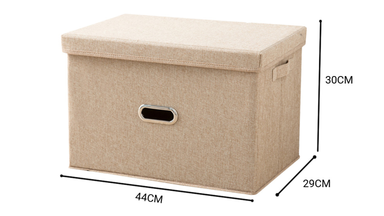 SOGA Large Folding Canvas Storage Box - Beige