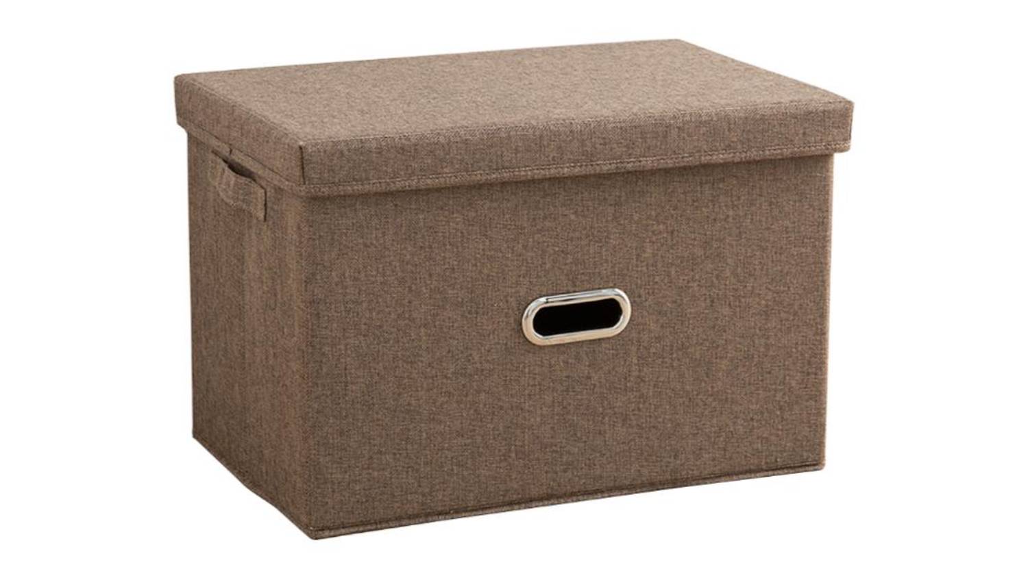 SOGA Extra Large Folding Canvas Storage Box - Coffee