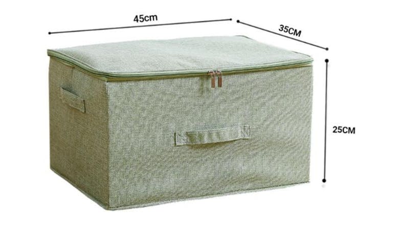 SOGA Large Dual Zipper Fabric Storage Box - Green