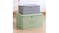 SOGA Large Dual Zipper Fabric Storage Box - Green