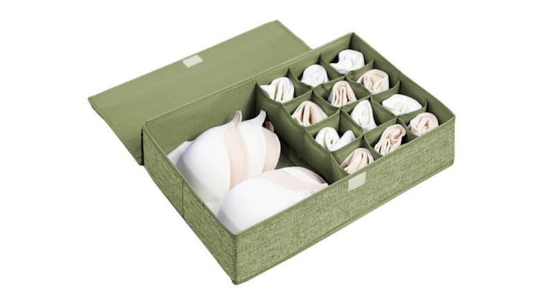 SOGA Flip Top Small Item Fabric Storage Box - Green