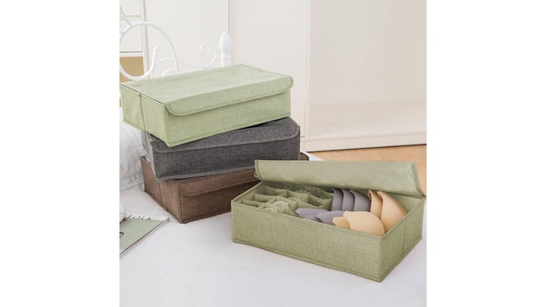 SOGA Flip Top Small Item Fabric Storage Box - Green