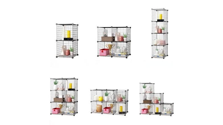 SOGA Mesh Cube Tiered Organiser 4pcs. - Black