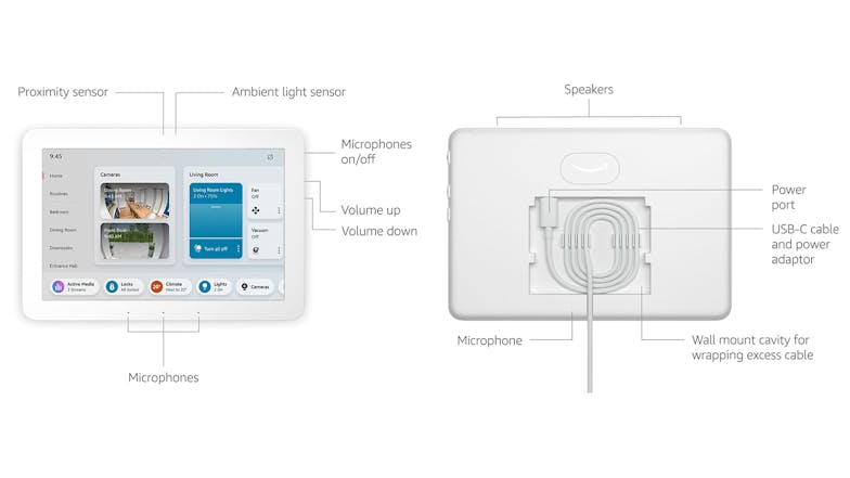 Amazon Echo Hub 8" Smart Display with Alexa - Glacier White